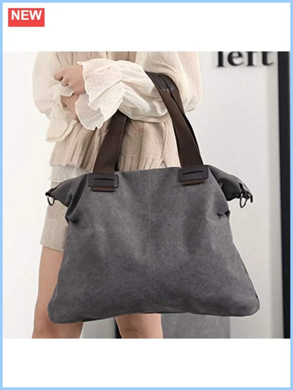 Canvas Tote Bag Shoulder Crossbody Purses Work Travel Handbag Hobo Bag